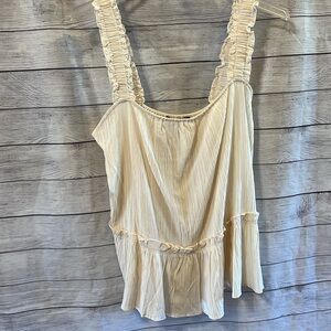 Black Tape Ruffled Tank